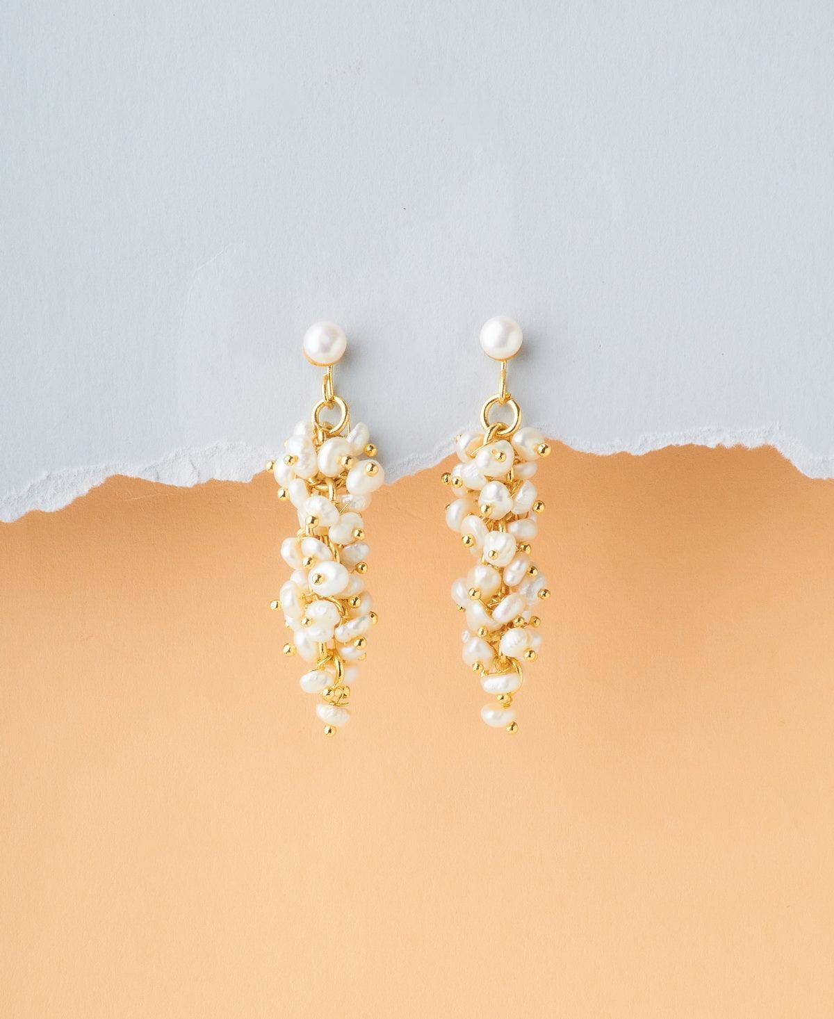 Trendy Pearl Hanging Earrings - Chandrani Pearls
