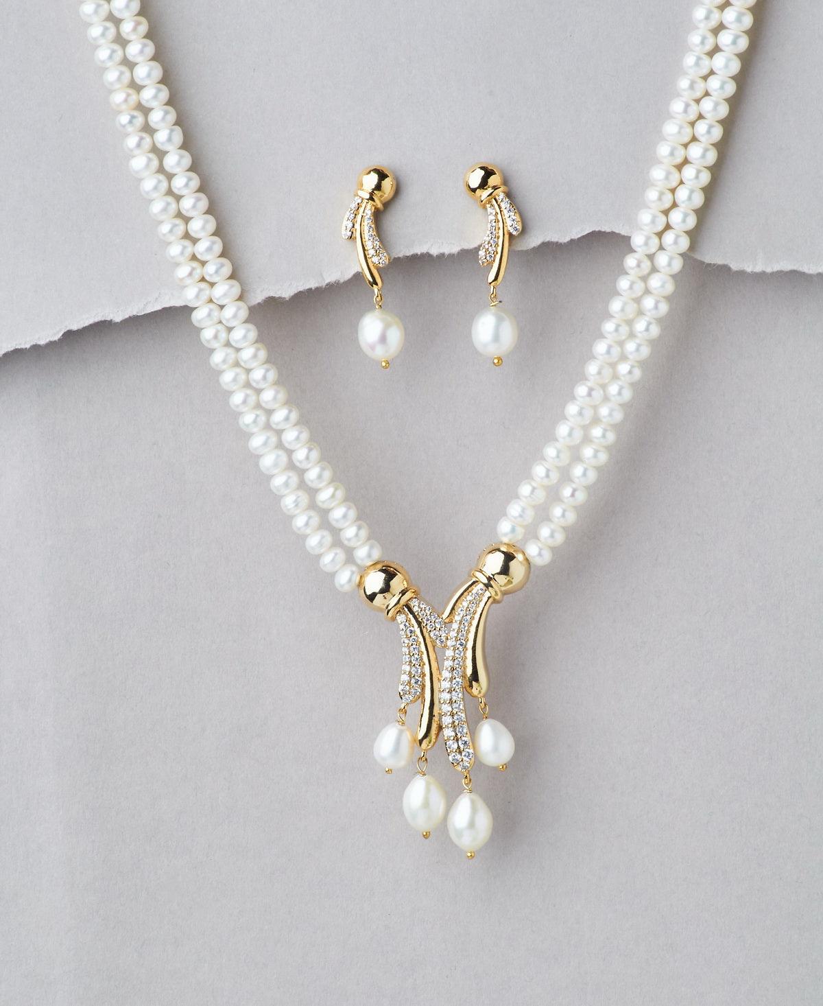 Wholesale Vintage Rhinestone Pearl Necklace Earrings Jewelry Set