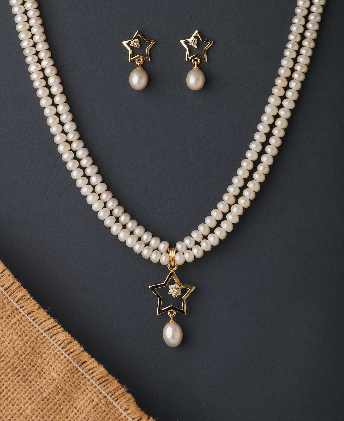 Trendy Real Pearl Pendant Set - Chandrani Pearls
