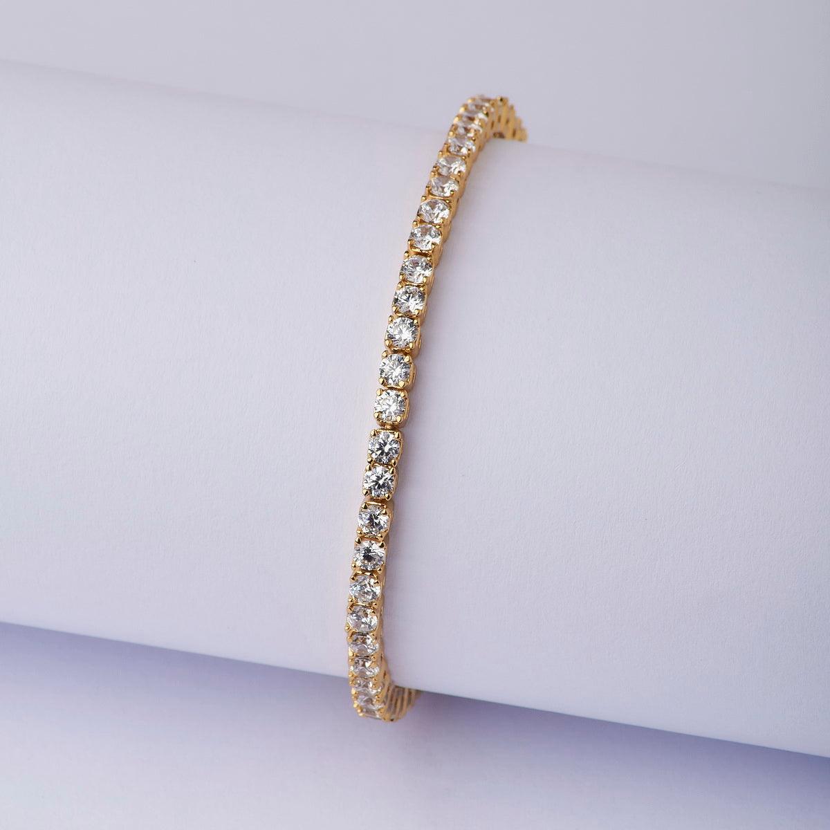 Trendy Stone Studded Metallic Bracelet - Chandrani Pearls