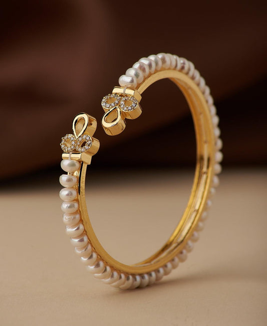 Trendy Stone Studded Pearl Bangle - Chandrani Pearls