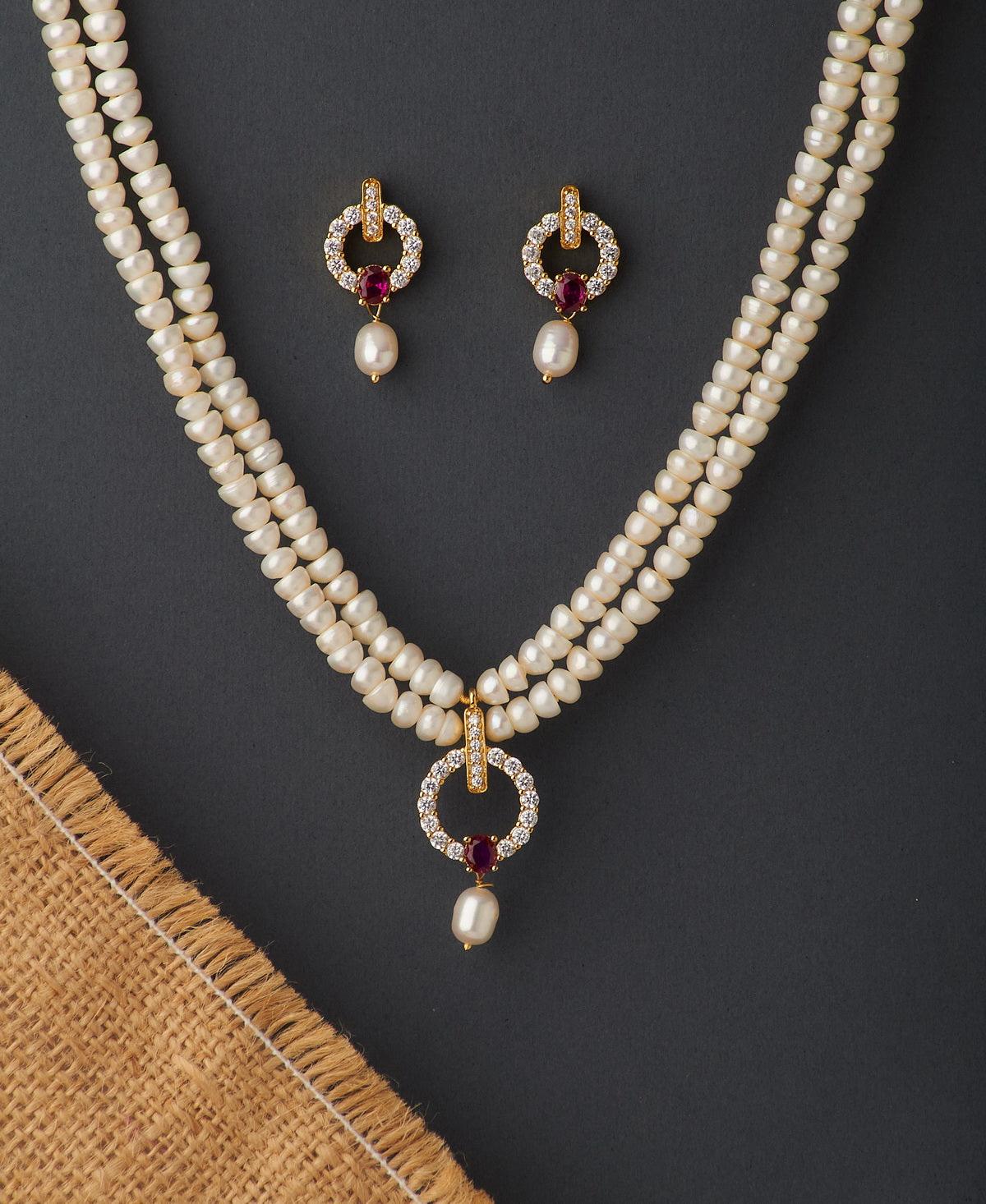 Trendy Stone Studded Pendant Set - Chandrani Pearls
