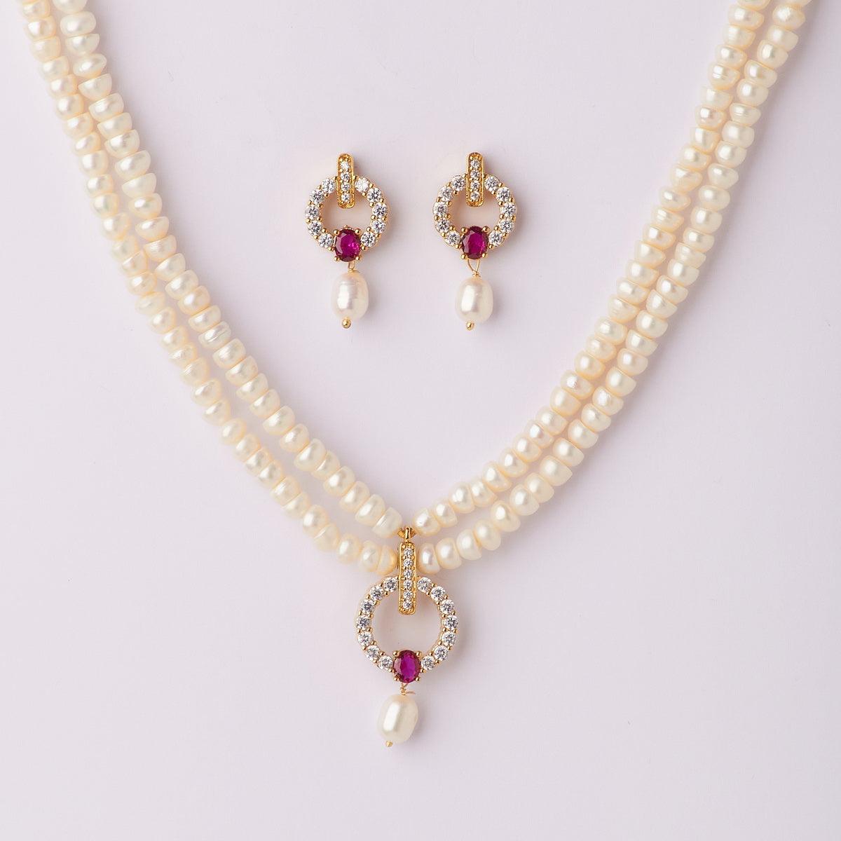 Trendy Stone Studded Pendant Set - Chandrani Pearls