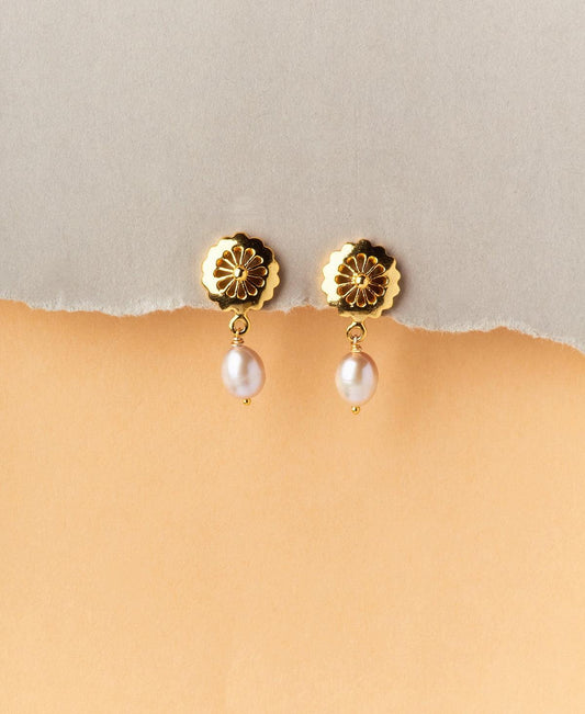 Trendy White Pearl Hanging Earrings - Chandrani Pearls