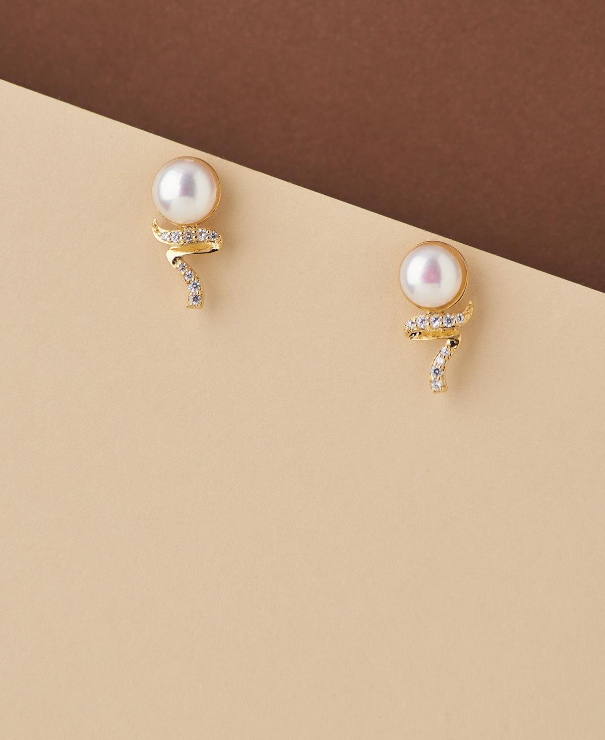 Trendy White Pearl Stud Earring - Chandrani Pearls