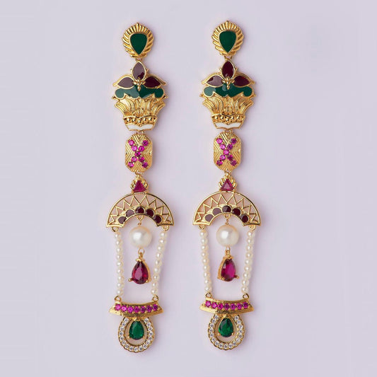 Viha Garland AD Pearl Jhumka - Chandrani Pearls