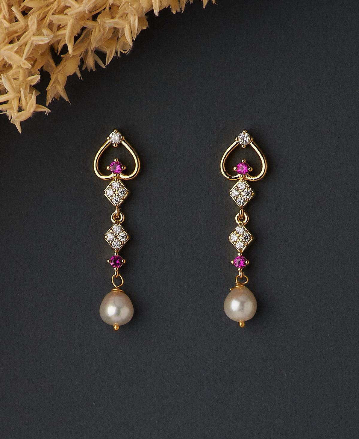 Beautiful Little Heart Pearl hanging Earring - Chandrani Pearls