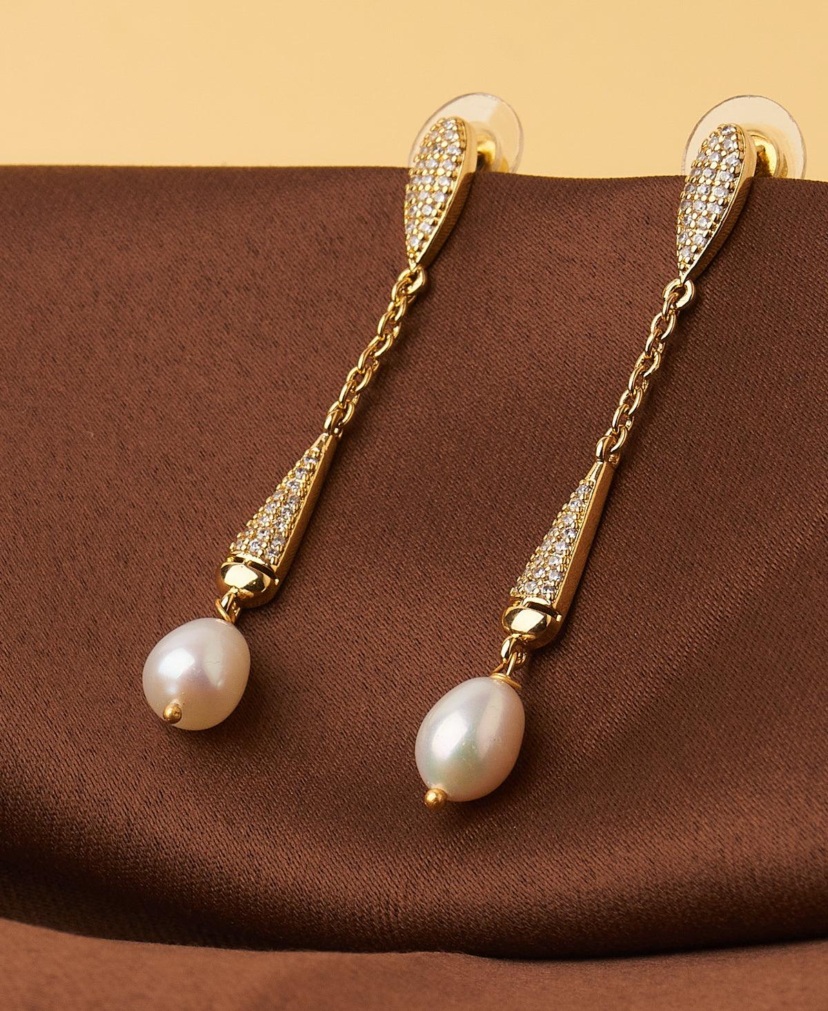 Buy Pearl Dangle Earrings Pearl Drop Earrings, Dainty Pearl Earrings Gold, Pearl  Dangle Earrings, Real Pearl Earrings GFE00033 Online in India - Etsy